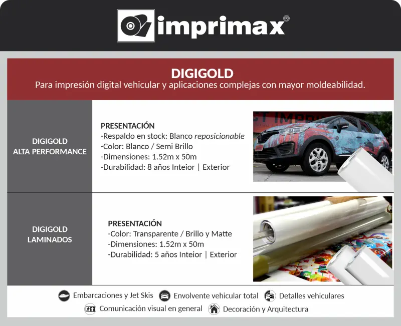 Vinilos para impresión DIGIGOLD - IMPRIMAX