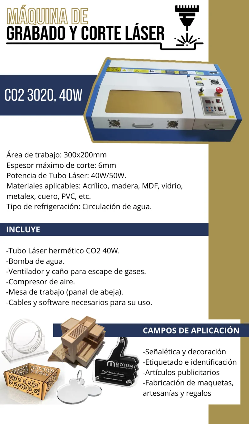 Máquina de grabado y corte láser CO2