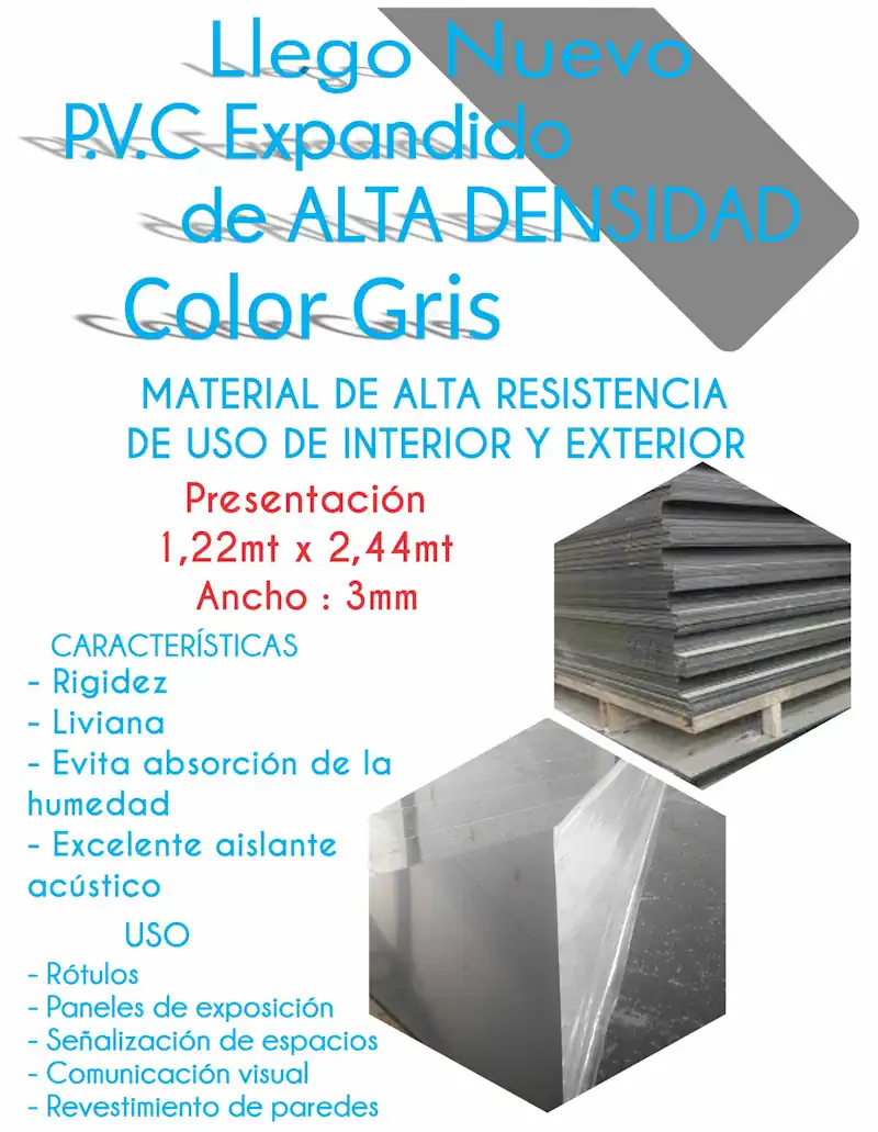 Nuevo PVC COLOR GRIS