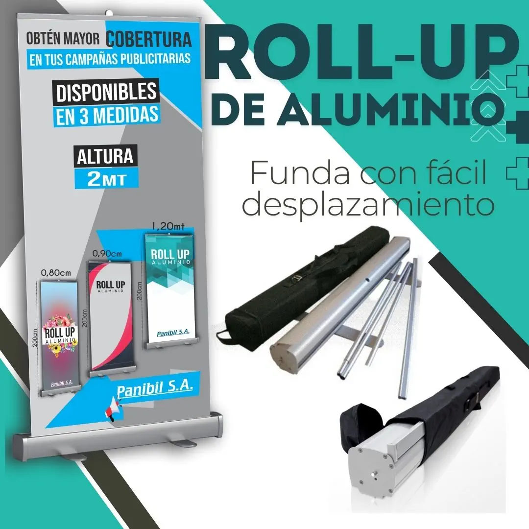 Lleva tu mensaje a todas partes con el Roll Up de Aluminio