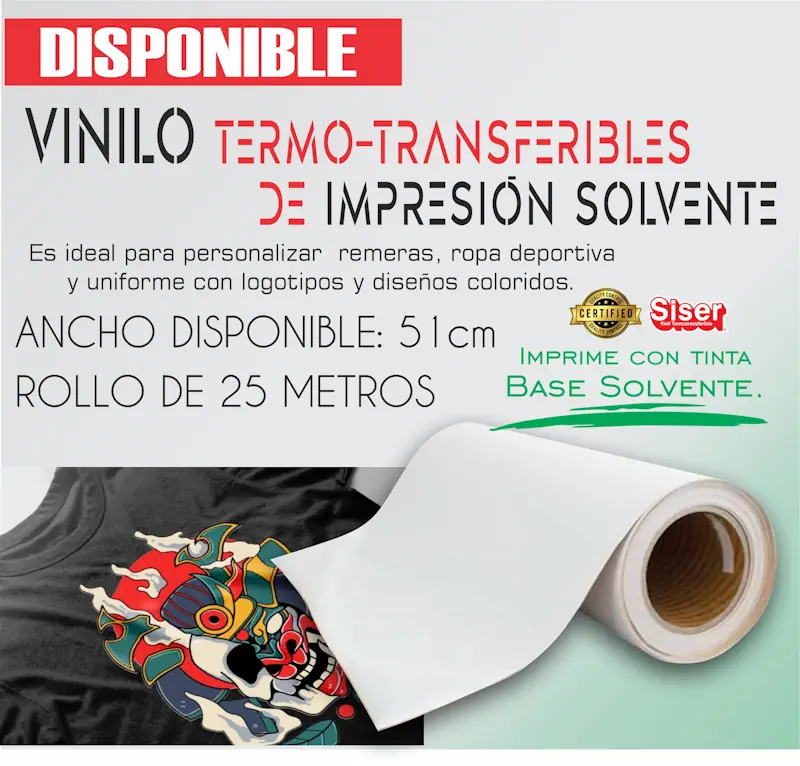 Vinilo Termo transferible de impresión Solvente
