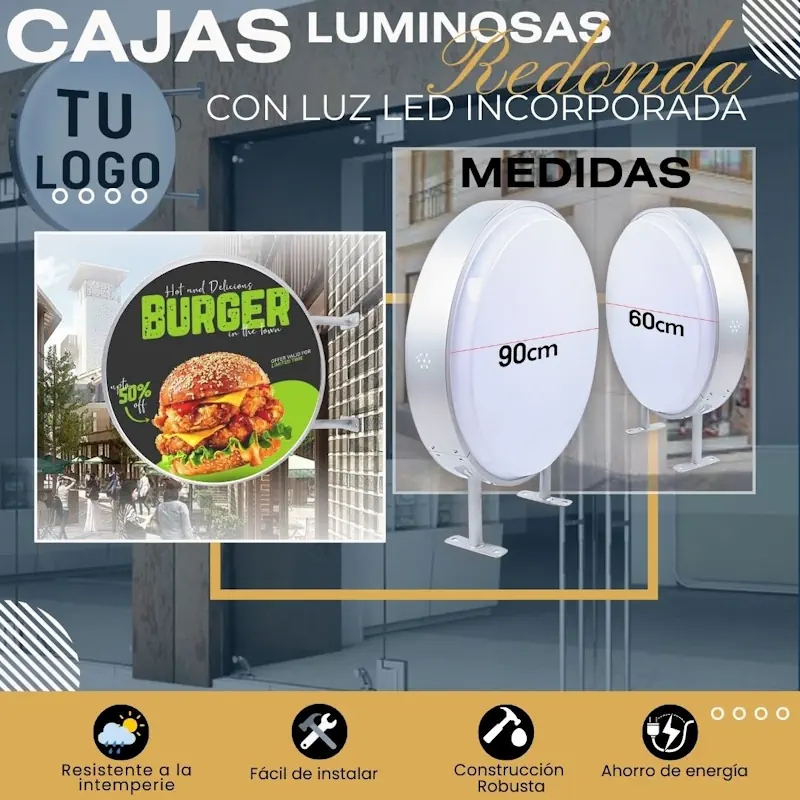 Cajas Luminosas Redondas: Ilumina Tu Marca con Estilo