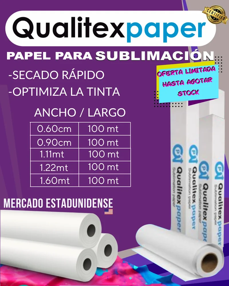 ¡Oferta limitada en Qualitex Paper papel para sublimación!