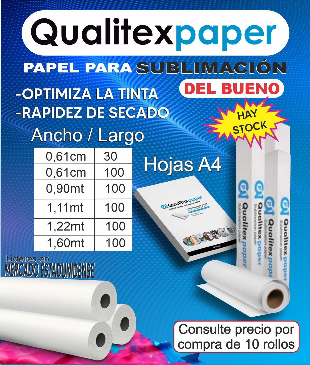 Qualitex Papel para Sublimación ¡Del Bueno y con Stock!
