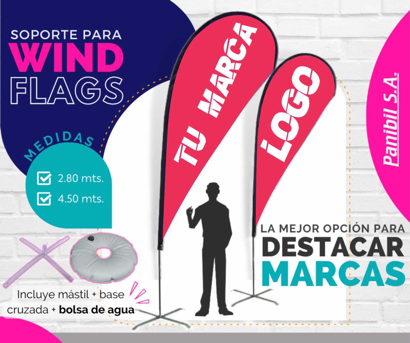 Hacé que tu marca ondee alto con nuestros Wind Flags de Todomax