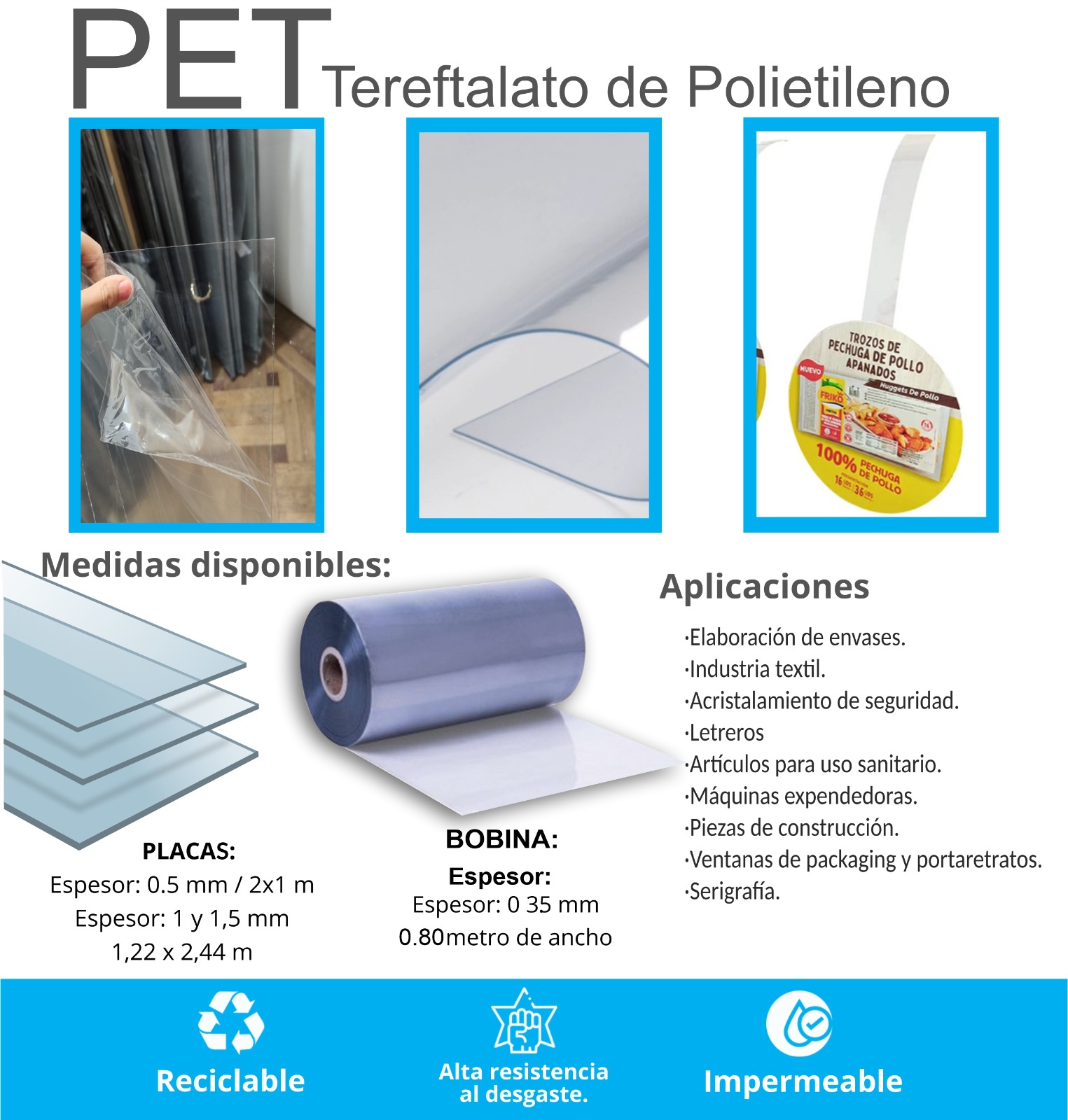 Láminas y bobinas de PET: resistencia y versatilidad