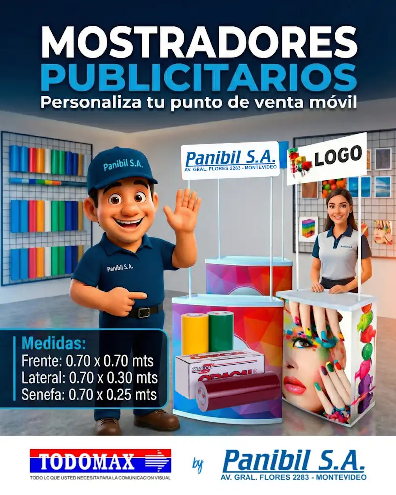 Mostradores publicitarios portátiles en Todomax by Panibil
