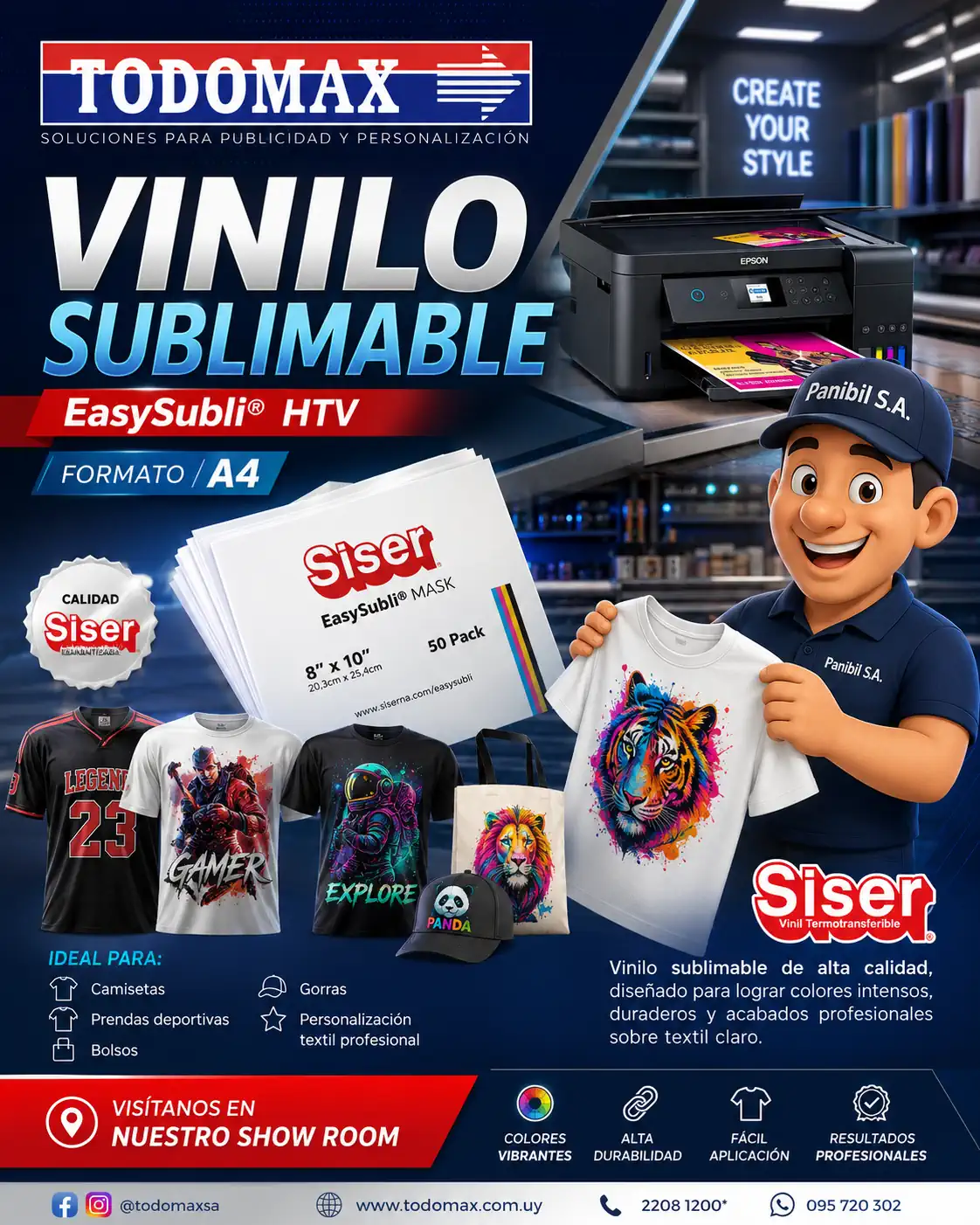 Vinilo Sublimable Siser es el favorito de los profesionales de la publicidad y la decoración en Todomax