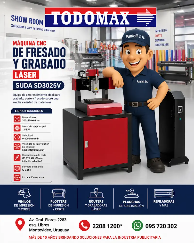 SUDA SD3025V: Alta tecnología de fresado y grabado solo en Todomax by Panibil S.A.