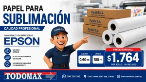 Papel para sublimación en rollo a $1.764 en Todomax